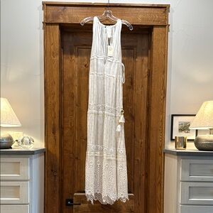 Ramy Brook White Maxi Dress with Tiered Design